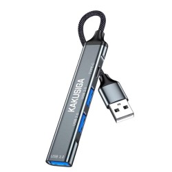 KAKUSIGA USB hub KSC-1416, 4x θυρών, USB 3.0, 5Gbps, USB σύνδεση, γκρι