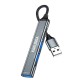 KAKUSIGA USB hub KSC-1416, 4x θυρών, USB 3.0, 5Gbps, USB σύνδεση, γκρι