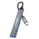 KAKUSIGA USB hub KSC-1417, 4x θυρών, USB 3.0, 5Gbps, USB-C σύνδεση, γκρι