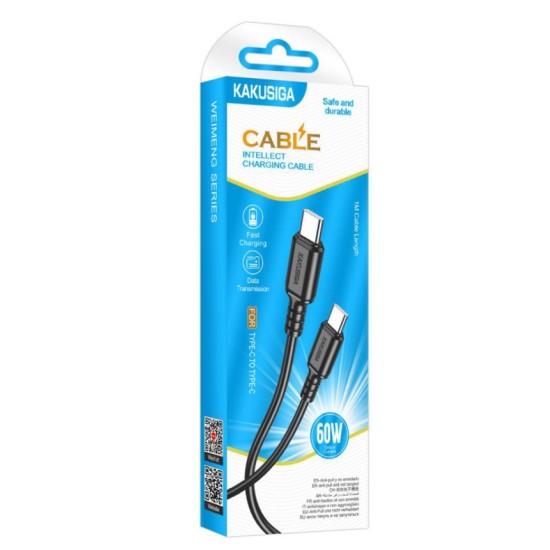 KAKUSIGA καλώδιο USB-C σε USB-C KSC-982, 60W, 480Mbps, 1m, μαύρο
