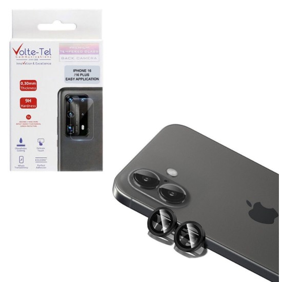 VOLTE-TEL CAMERA GLASS COVER IPHONE 16 / 16 PLUS 9H 0.30MM PREMIUM EASY APPLICATION MIDNIGHT