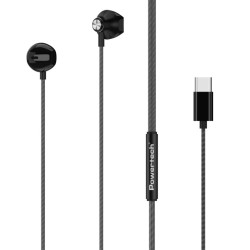 POWERTECH earphones με μικρόφωνο Prime, USB-C σύνδεση, 1.2m, μαύρα