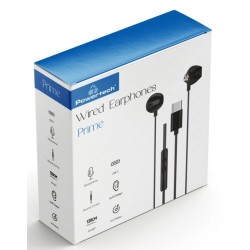 POWERTECH earphones με μικρόφωνο Prime, USB-C σύνδεση, 1.2m, μαύρα