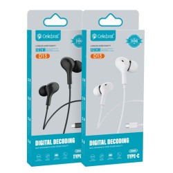 CELEBRAT earphones με μικρόφωνο D13, USB-C σύνδεση, Φ10mm, 1.2m, λευκά CELEBRAT earphones με μικρόφωνο D13, USB-C σύνδεση, Φ10mm, 1.2m, λευκά