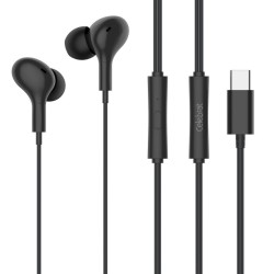 CELEBRAT earphones με μικρόφωνο D13, USB-C σύνδεση, Φ10mm, 1.2m, μαύρα