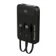 POWERTECH power bank με καλώδια και οθόνη PT-1417 10000mAh, 22.5W, μαύρο