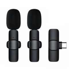 Wireless lavalier microphone Type C double (2 in set) K1 black