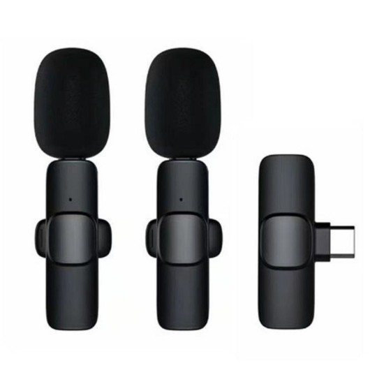 Wireless lavalier microphone Type C double (2 in set) K1 black