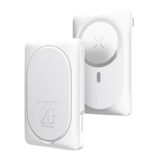 FORCELL F-ENERGY F10K2 MagStand powerbank compatible with MagSafe PD QC3.0 5A 20W 10000 mAh white