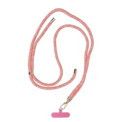 SWING (8mm) Phone lanyard, Phone pendant with adjustable length / cord length 165cm pink-white SWING (8mm) Phone lanyard, Phone pendant with adjustable length / cord length 165cm pink-white