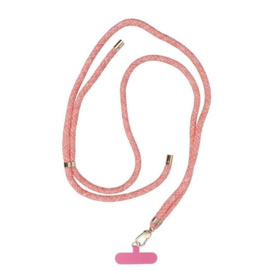SWING (8mm) Phone lanyard, Phone pendant with adjustable length / cord length 165cm pink-white
