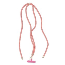SWING (8mm) Phone lanyard, Phone pendant with adjustable length / cord length 165cm pink-white