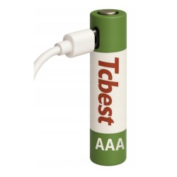 TCBEST rechargable battery R3 (AAA) 550 mAh with socket Type C + cable USB A to 2 x Type C 2 pcs