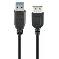 GOOBAY καλώδιο USB 3.0 σε USB (F) 93999, copper, 3m, Μαύρο
