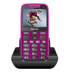 EVOLVEO EasyPhone XR, κινητό τηλέφωνο για ηλικιωμένους με βάση φόρτισης, ροζ