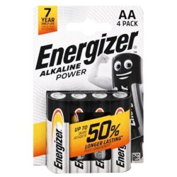 Αλκαλικές μπαταρίες Εnergizer Alkaline Power AA-LR6, σε blister 4 τεμαχίων. Αλκαλικές μπαταρίες Εnergizer Alkaline Power AA-LR6, σε blister 4 τεμαχίων.