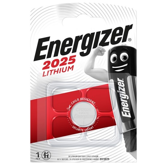 Μπαταρία λιθίου (κουμπί) Energizer CR2025, σε blister 1 μπαταρίας.