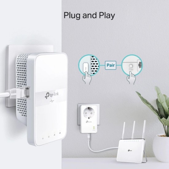 TP-LINK TL-WPA7617 AV1000 Passthrough Powerline Wi-Fi Kit v1