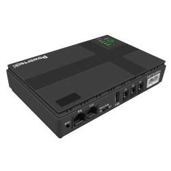 POWERTECH mini DC UPS PT-1435, 36W, 10400mAh, 3x DC, USB/LAN/POE, μαύρο
