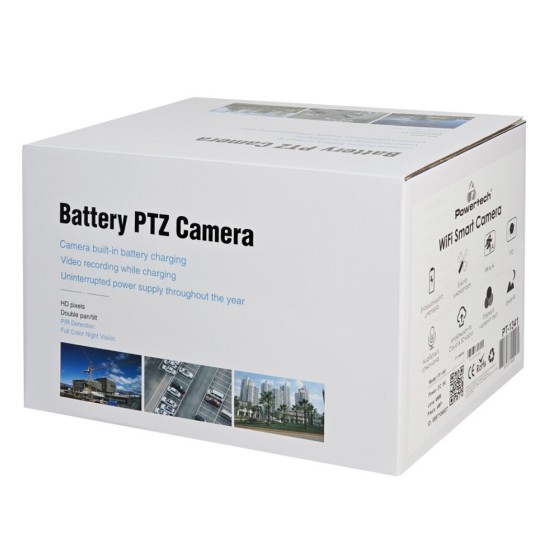 POWERTECH smart ηλιακή κάμερα PT-1341, 4MP, WiFi, PTZ, SD, IP66