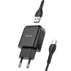Phone charger Hoco USB A 2A 10W + cable USB A to USB C N2 black