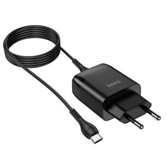 Phone charger Hoco USB A 2A 10W + cable USB A to USB C N2 black