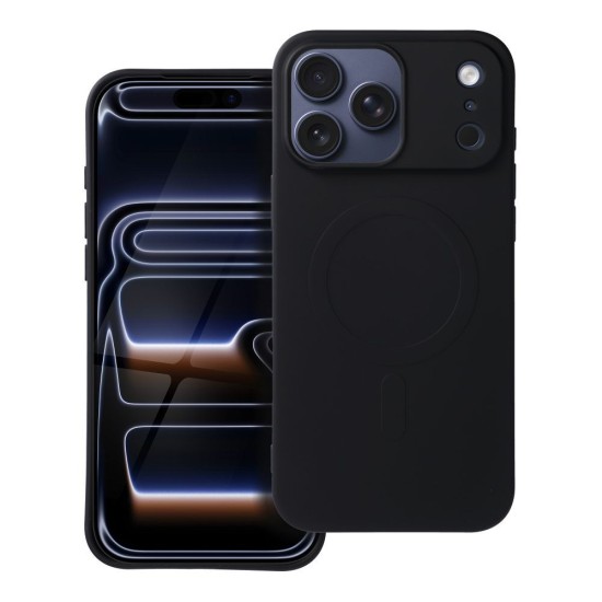 SILICONE MAG COVER (big hole) case compatible with MagSafe for IPHONE 17 Pro Max black