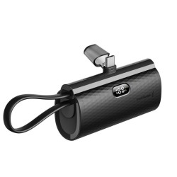 Powerbank Forcell F-Energy Power Plug F5K3 PD 20W 5000 mAh with built-in connector USB C black