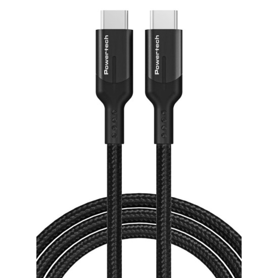 POWERTECH καλώδιο USB-C PTR-0140, PD 240W 5A, copper, 1m, μαύρο