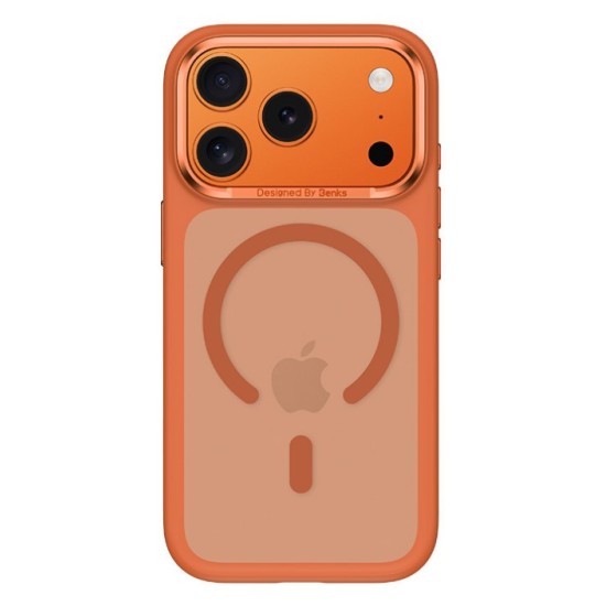 Benks Magnetic Mist Case Metal Frame (A070) for Iphone 17 Pro Max orange (Camera Control Button)