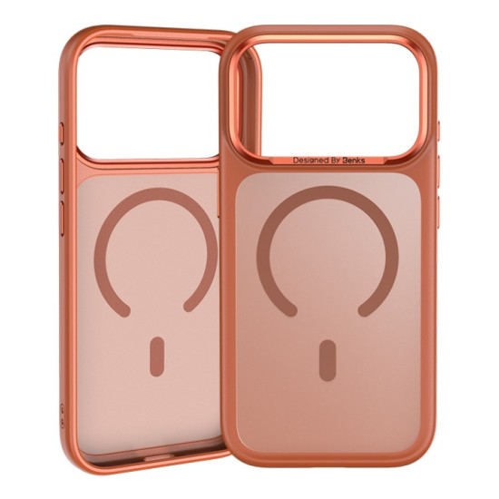 Benks Magnetic Mist Case Metal Frame (A070) for Iphone 17 Pro Max orange (Camera Control Button)