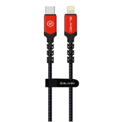 Blavec Cable Raptor braided - Type C to Lightning - PD 20W 2,4A 2 metres Apple CarPlay black-red