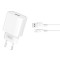 XO wall charger CE02D QC 3.0 18W 1x USB white + microUSB cable