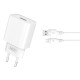 XO wall charger CE02D QC 3.0 18W 1x USB white + microUSB cable