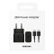 Φορτιστής Samsung Super Fast Charging EPT2510XBEGEU 25W USB-C Μαύρος + Καλώδιο USB-C σε USB-C Μαύρο