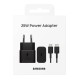 Φορτιστής Samsung Super Fast Charging EPT2510XBEGEU 25W USB-C Μαύρος + Καλώδιο USB-C σε USB-C Μαύρο