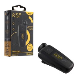 NSP BLUETOOTH BN222 ΠΕΤΟΥ RETRACTABLE CLIP ON HEADSET (2 ΣΥΣΚΕΥΩΝ) VIBRATION + ANTI-LOST + STRAP