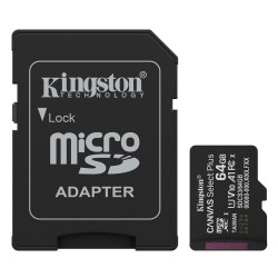 Kingston Canvas Select Plus microSDXC 64GB Class 10 U1 V10 A1 με αντάπτορα Kingston Canvas Select Plus microSDXC 64GB Class 10 U1 V10 A1 με αντάπτορα