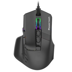 POWERTECH ενσύρματο gaming ποντίκι PT-1274, RGB φως, οπτικό, 12000DPI, μαύρο