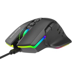 POWERTECH ενσύρματο gaming ποντίκι PT-1274, RGB φως, οπτικό, 12000DPI, μαύρο