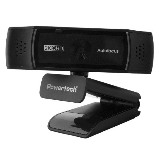 POWERTECH web camera PT-1428, 5MP, 2K QHD, αυτόματη εστίαση, 1.5m, μαύρη