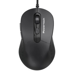 POWERTECH ενσύρματο ποντίκι PT-1467, οπτικό, έως 1600DPI, μαύρο