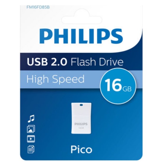 Philips Pico 16GB USB 2.0 Stick Λευκό