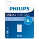 Philips Pico 16GB USB 2.0 Stick Λευκό