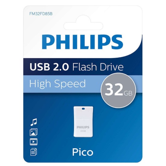 Philips Pico 32GB USB 2.0 Stick Γκρι