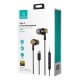 USAMS earphones με μικρόφωνο US-SJ482, USB-C σύνδεση, Φ10mm, 1.2m, μαύρα