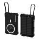 POWERTECH ηλιακό power bank PT-1505 με καλώδιο & φακό, 10000mah, magnetic wireless, 35W, μαύρο