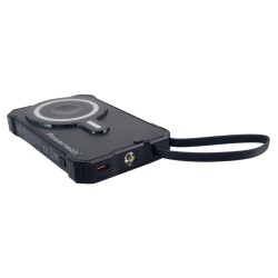 POWERTECH ηλιακό power bank PT-1505 με καλώδιο & φακό, 10000mah, magnetic wireless, 35W, μαύρο