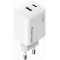 POWERTECH φορτιστής τοίχου PT-1551, USB/USB-C, 45W, GaN, AVS, λευκός