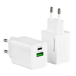 POWERTECH φορτιστής τοίχου PT-1551, USB/USB-C, 45W, GaN, AVS, λευκός